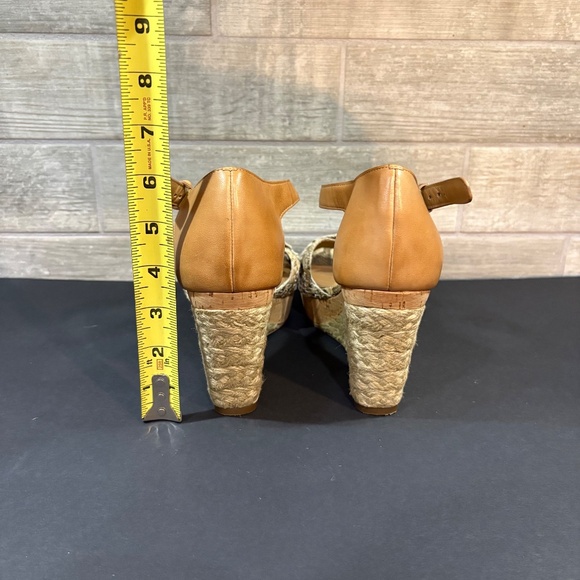 Cole‎ Haan Leather Snake Skin Espadrille Platform Wedge Sandals Size 8B - Picture 10 of 11